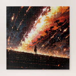 Anime art with vibrant sky puzzle