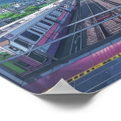 Anime Ästhetik Innen Bahnhof Landschaftsbild Poster (Ecke)