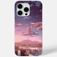 Anime-Ästhetik-Sonnenuntergangslandschaft mit Wass