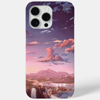 Anime-Ästhetik-Sonnenuntergangslandschaft mit Wass Case-Mate iPhone Hülle