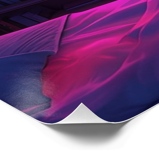 Anime ästhetisches Schlafzimmer Nachtblick Neonset Poster (Ecke)