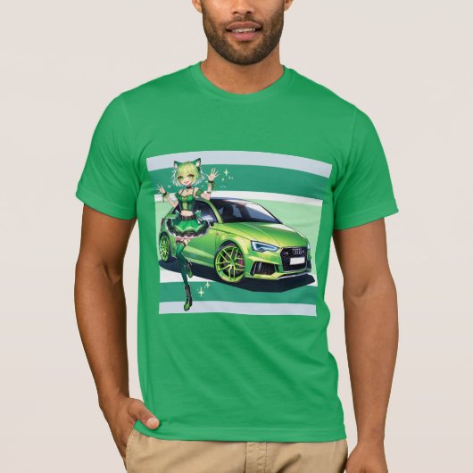 Anime Audi RS3 T-Shirt (Vorderseite)