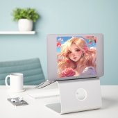 Anime Aufkleber (Laptop auf Schreibtisch)
