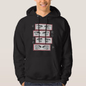 Anime-Augen mit japanischen Zeichen Hoodie (Vorderseite)