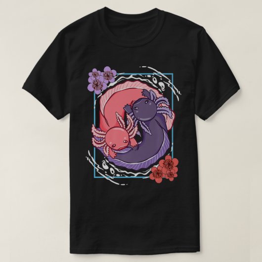 Anime Axolotl Waifu, Liebe Anime Ramen und Sketc T-Shirt (Design vorne)