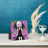 Anime Bat Girl im Rosa Blumengarten Fotoplatte (InSitu)