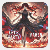 Anime-Befehl für die Flammen, Einbinden des benutz Quadratischer Aufkleber (Vorderseite)