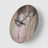 Anime Big Bosom waifu Runde Wanduhr (Winkel)