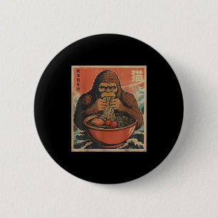 Anime Bigfoot Ramen Japanese Funny Kawaii Gift Men Button