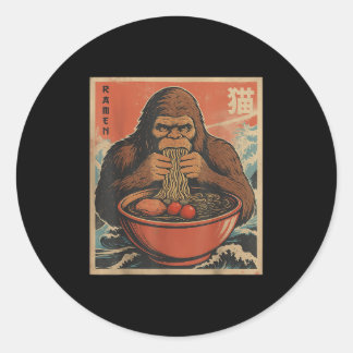 Anime Bigfoot Ramen Japanese Funny Kawaii Gift Men Runder Aufkleber