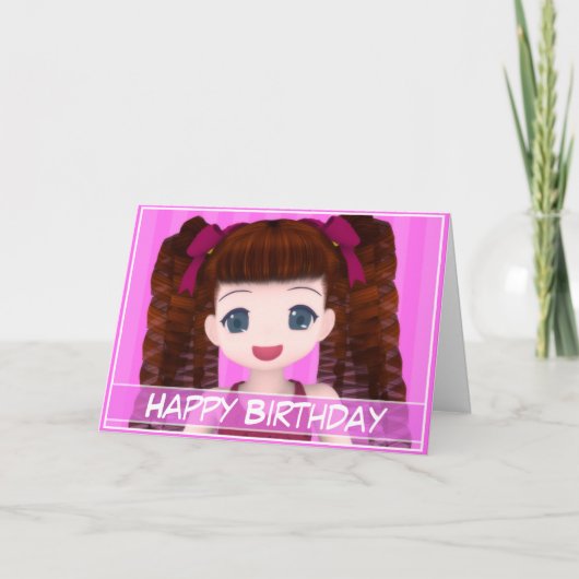 Anime Birthday Card Karte (Vorderseite)