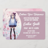 Anime Birthday Einladung Japanisch Anime Party (Vorne/Hinten)