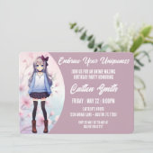 Anime Birthday Einladung Japanisch Anime Party (Stehend Vorderseite)