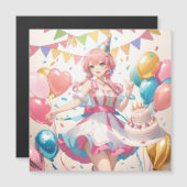 Anime Birthday Magneteinladung (Vorne/Hinten)