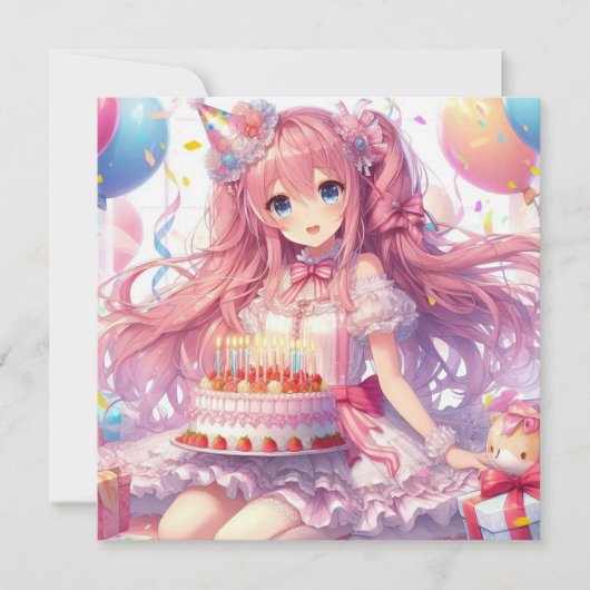 Anime birthday Personalize Custom Einladung (Vorderseite)