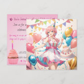Anime birthday Personalize Custom Invitation Einladung (Vorne/Hinten)