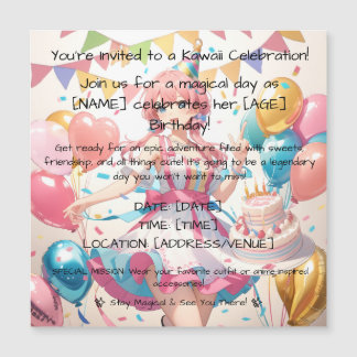 Anime birthday Personalize Custom Magneteinladung