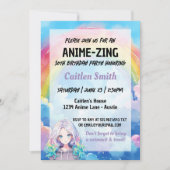 Anime Birthday Rainbow Einladung (Vorderseite)