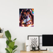 Anime Black Girl Friends Animecore Ästhetik Poster (Heimbüro)