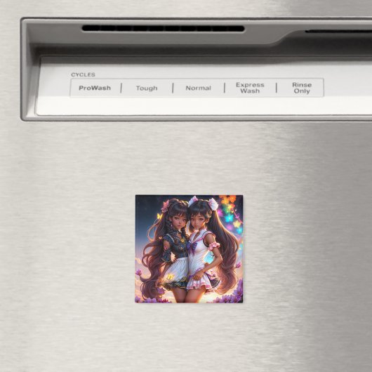 Anime Black Girls Magnet (In Situ (Geschirrspüler))