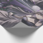 Anime Black & Lila Wrapping Paper Geschenkpapier (Ecke)