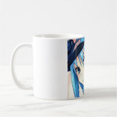 Anime blauhaarige Girl-Blue-Augen Kaffeepause Tass Kaffeetasse (Links)