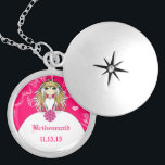 Anime Blonde Fuchsia Wedding Bridesmaid Necklace Versilberte Kette<br><div class="desc">Wedding Keepake Wedding Party Necklaces - um die Hintergrundfarbe zu ändern - klicken Sie auf anpassen - klicken Sie auf Bearbeiten - wählen Sie das letzte Tool aus dem Drop-Down-Menü und wählen Sie eine der angezeigten Farben aus oder geben Sie Ihren RGB-Hex-Code für Ihre Hochzeitfarbe ein. Um die Schriftart-Farbe zu...</div>