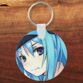 Anime blue-haired girl blue eyes  schlüsselanhänger (Vorderseite)