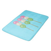 Anime Blue Pastel Dango Bath Mat Badematte (Schrägansicht)