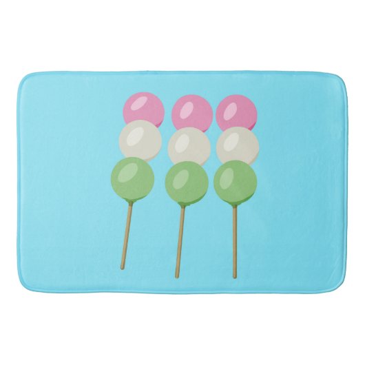 Anime Blue Pastel Dango Bath Mat Badematte (Vorderseite)