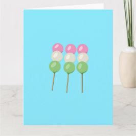 Anime Blue Pastel Dango Faltkarte Karte