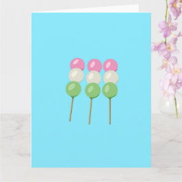 Anime Blue Pastel Dango Faltkarte Karte