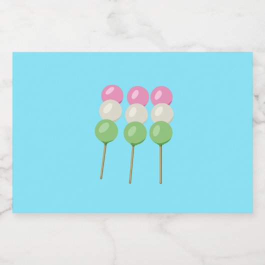 Anime Blue Pastel Dango Food Getränke Label Set Lebensmitteletikett (Einzelnes Label)