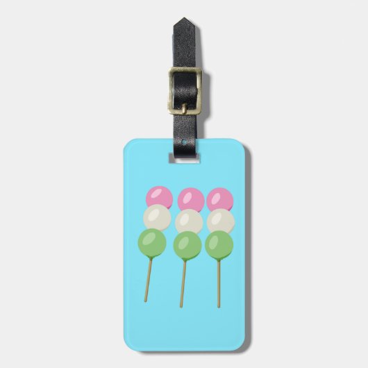 Anime Blue Pastel Dango Gepäcktag Gepäckanhänger (Vorderseite vertikal)