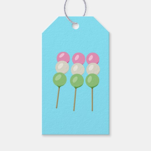 Anime Blue Pastel Dango Geschenkanhänger (Vorderseite)