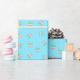 Anime Blue Pastel Dango Geschenkpapier