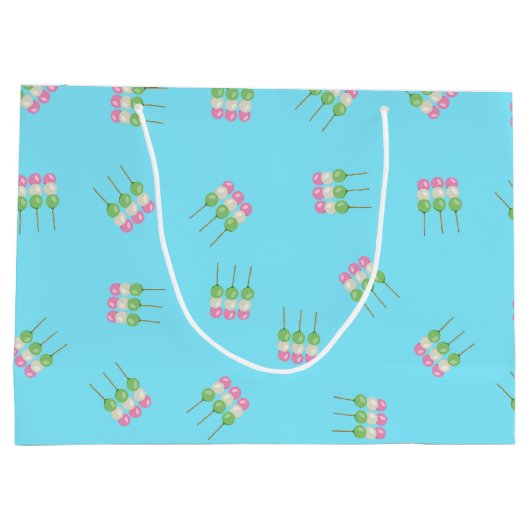 Anime Blue Pastel Dango Gift Bag Große Geschenktüte (Rückseite)