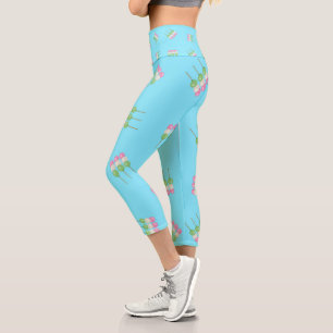 Anime Blue Pastel Dango High Waisted Capris