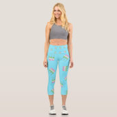 Anime Blue Pastel Dango High Waisted Capris (Vorderseite)