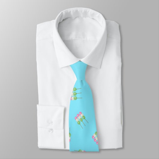 Anime Blue Pastel Dango Neck Tie Krawatte (Gebunden)