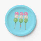Anime Blue Pastel Dango Papierplatte Pappteller (Vorderseite)