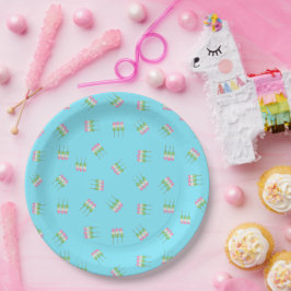 Anime Blue Pastel Dango Papierplatte Pappteller