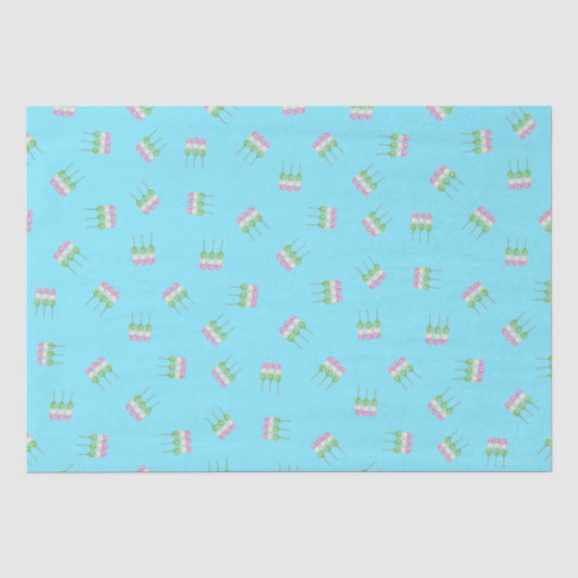 Anime Blue Pastel Dango Seidenpapier (Vorderseite)