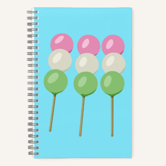 Anime Blue Pastel Dango Spiral Notebook Notizblock (Vorderseite)