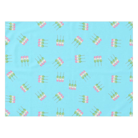 Anime Blue Pastel Dango Tablecloth Tischdecke (Vorderseite (Horizontal))