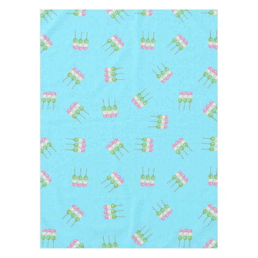 Anime Blue Pastel Dango Tablecloth Tischdecke (Vorderseite)
