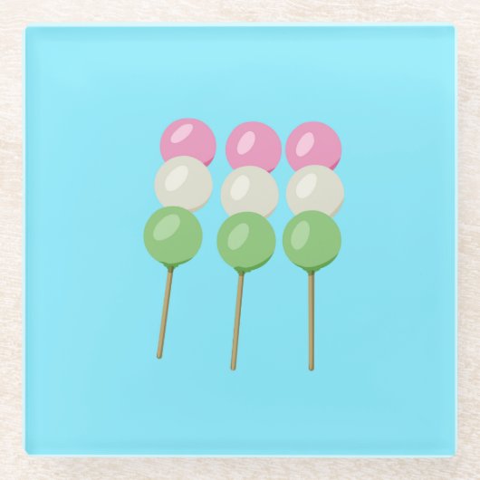 Anime Blue Pastel Dango Untersetzer (Vorderseite)