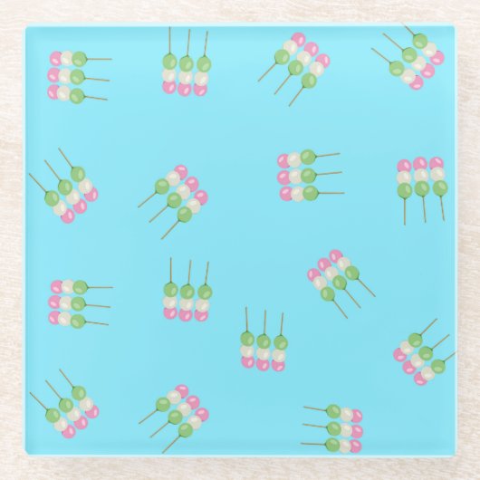 Anime Blue Pastel Dango Untersetzer (Vorderseite)