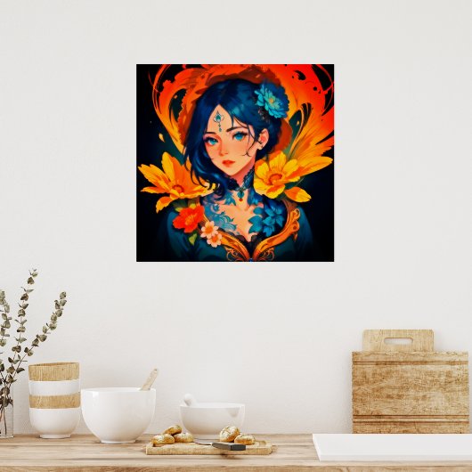 Anime Blume Queen Poster (Küche)