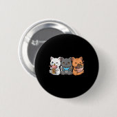 Anime Boba Tea Bubble Tee Gaming Gamer Ramen Cat Button (Vorne & Hinten)